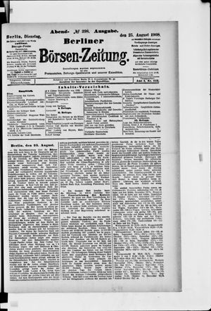 Berliner Börsen-Zeitung vom 25.08.1908