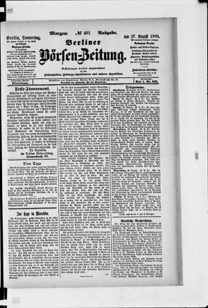 Berliner Börsen-Zeitung vom 27.08.1908