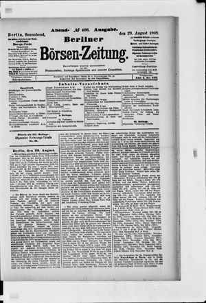 Berliner Börsen-Zeitung vom 29.08.1908