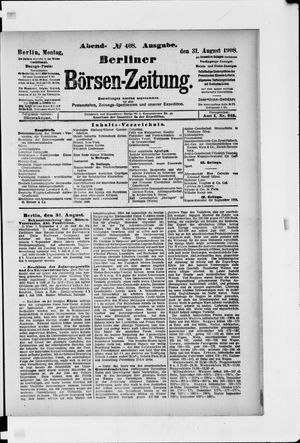 Berliner Börsen-Zeitung vom 31.08.1908