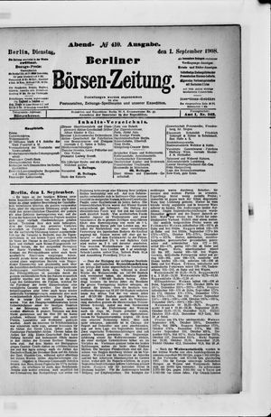 Berliner Börsen-Zeitung vom 01.09.1908