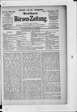 Berliner Börsen-Zeitung vom 02.09.1908