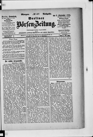 Berliner Börsen-Zeitung vom 05.09.1908