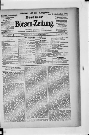 Berliner Börsen-Zeitung vom 05.09.1908