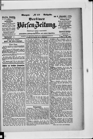 Berliner Börsen-Zeitung vom 06.09.1908
