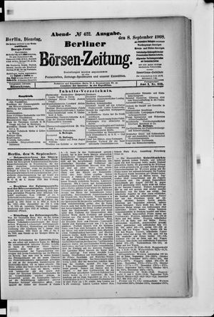 Berliner Börsen-Zeitung vom 08.09.1908