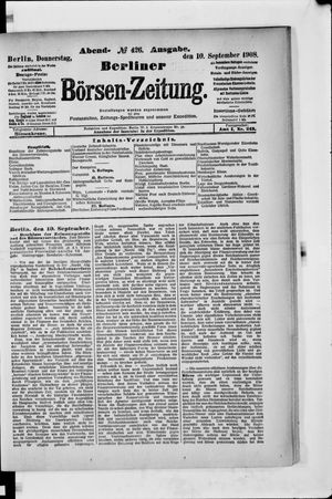 Berliner Börsen-Zeitung vom 10.09.1908