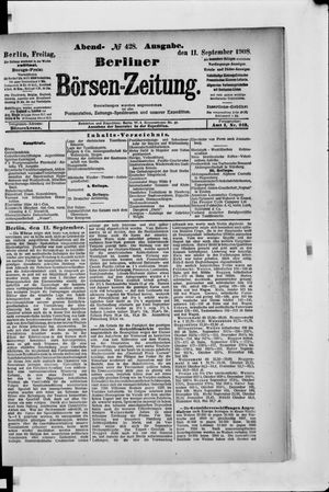 Berliner Börsen-Zeitung vom 11.09.1908
