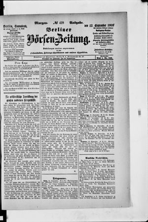 Berliner Börsen-Zeitung vom 12.09.1908