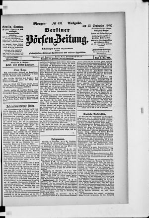 Berliner Börsen-Zeitung vom 13.09.1908