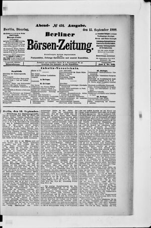 Berliner Börsen-Zeitung vom 15.09.1908