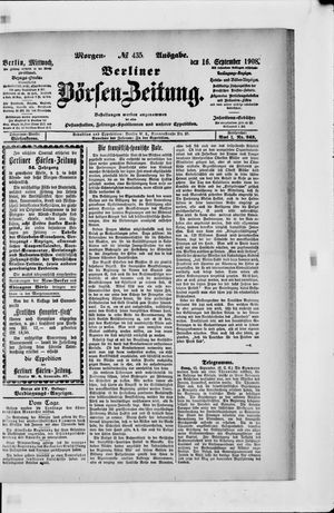 Berliner Börsen-Zeitung vom 16.09.1908