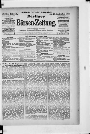 Berliner Börsen-Zeitung vom 16.09.1908
