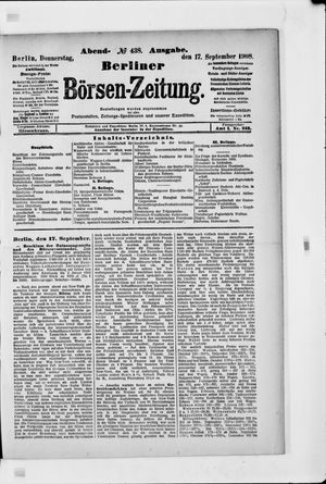 Berliner Börsen-Zeitung vom 17.09.1908