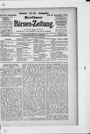 Berliner Börsen-Zeitung vom 19.09.1908