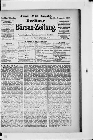 Berliner Börsen-Zeitung vom 22.09.1908
