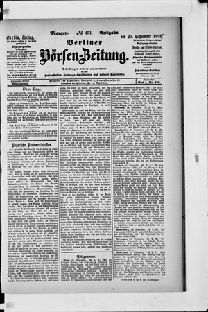 Berliner Börsen-Zeitung vom 25.09.1908