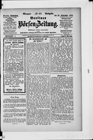 Berliner Börsen-Zeitung vom 26.09.1908