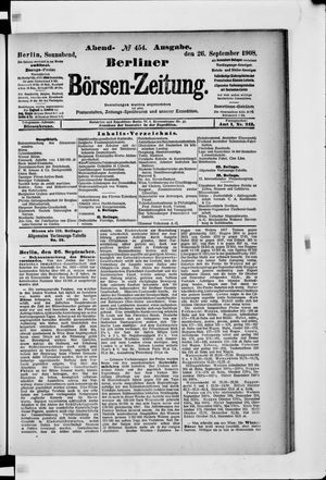 Berliner Börsen-Zeitung vom 26.09.1908