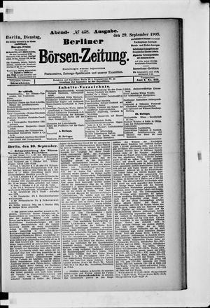 Berliner Börsen-Zeitung vom 29.09.1908