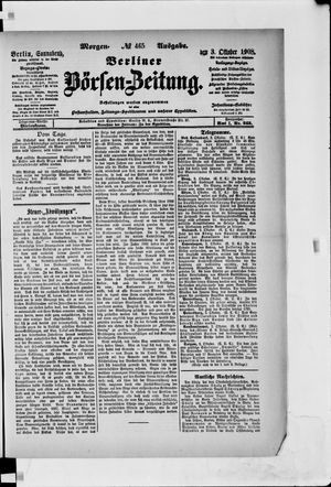 Berliner Börsen-Zeitung vom 03.10.1908