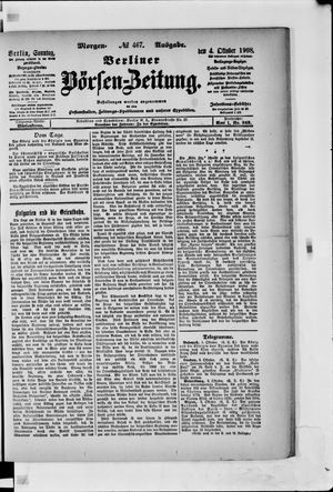 Berliner Börsen-Zeitung vom 04.10.1908
