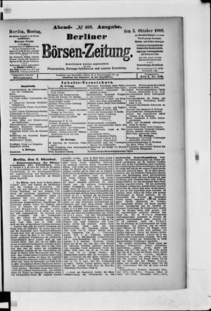 Berliner Börsen-Zeitung vom 05.10.1908