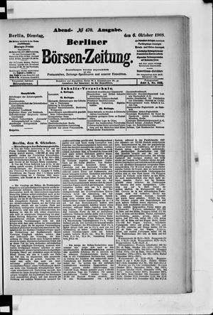 Berliner Börsen-Zeitung vom 06.10.1908
