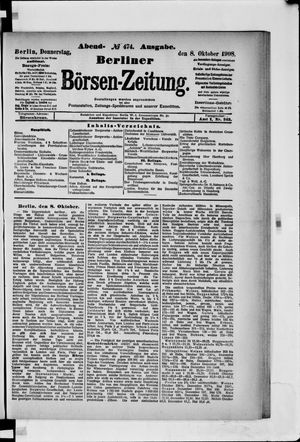 Berliner Börsen-Zeitung vom 08.10.1908