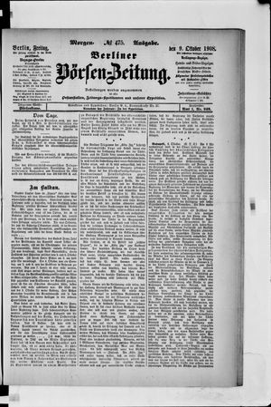 Berliner Börsen-Zeitung vom 09.10.1908