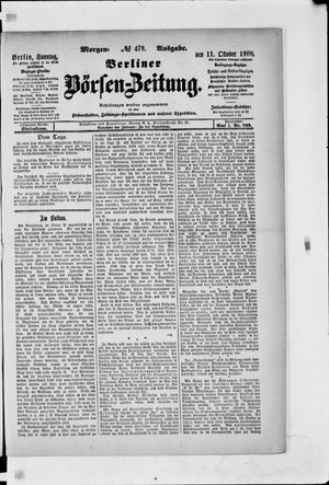 Berliner Börsen-Zeitung vom 11.10.1908