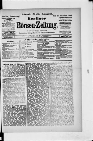 Berliner Börsen-Zeitung vom 15.10.1908