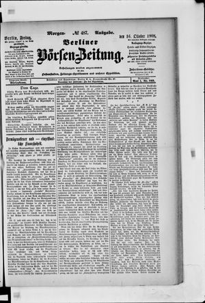 Berliner Börsen-Zeitung vom 16.10.1908