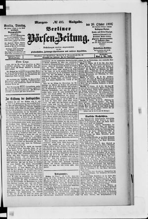 Berliner Börsen-Zeitung vom 20.10.1908