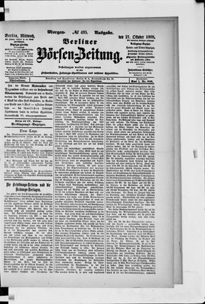 Berliner Börsen-Zeitung vom 21.10.1908