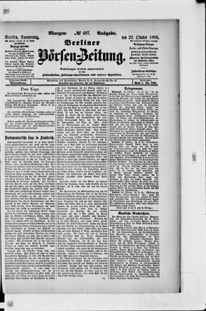 Berliner Börsen-Zeitung vom 22.10.1908
