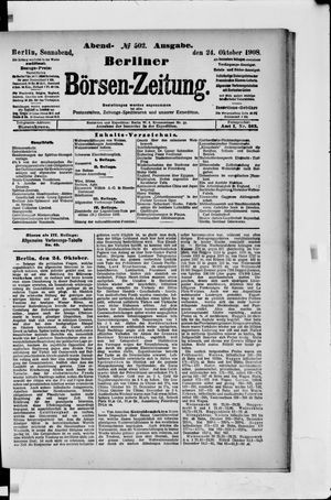 Berliner Börsen-Zeitung vom 24.10.1908