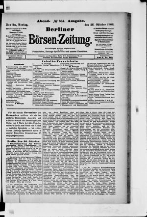 Berliner Börsen-Zeitung vom 26.10.1908