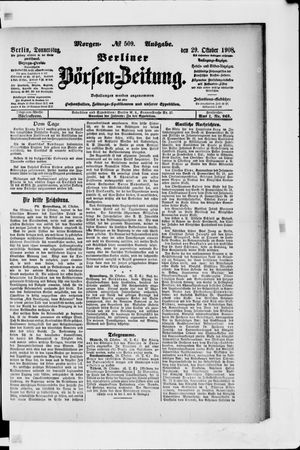 Berliner Börsen-Zeitung vom 29.10.1908