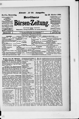 Berliner Börsen-Zeitung vom 29.10.1908