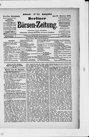 Berliner Börsen-Zeitung vom 31.10.1908