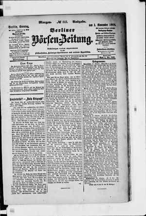 Berliner Börsen-Zeitung vom 01.11.1908