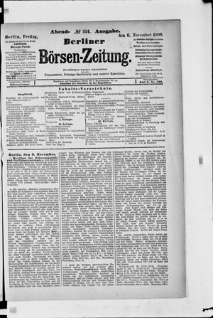 Berliner Börsen-Zeitung vom 06.11.1908