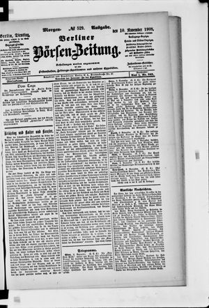 Berliner Börsen-Zeitung vom 10.11.1908