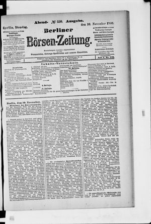 Berliner Börsen-Zeitung vom 10.11.1908