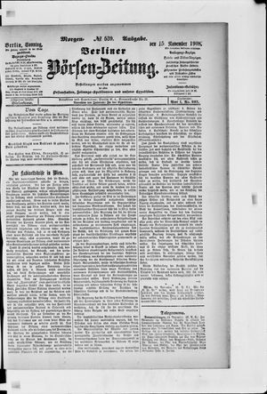Berliner Börsen-Zeitung vom 15.11.1908