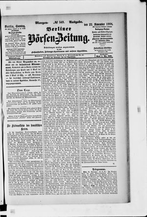 Berliner Börsen-Zeitung vom 22.11.1908
