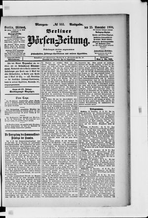 Berliner Börsen-Zeitung vom 25.11.1908