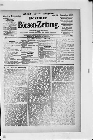 Berliner Börsen-Zeitung vom 26.11.1908