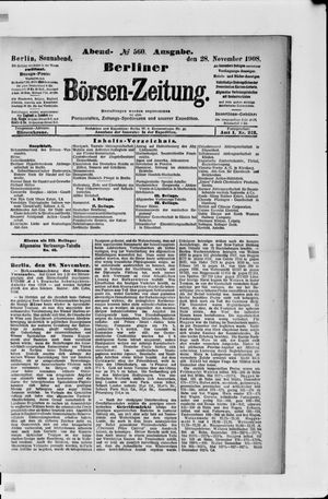 Berliner Börsen-Zeitung vom 28.11.1908